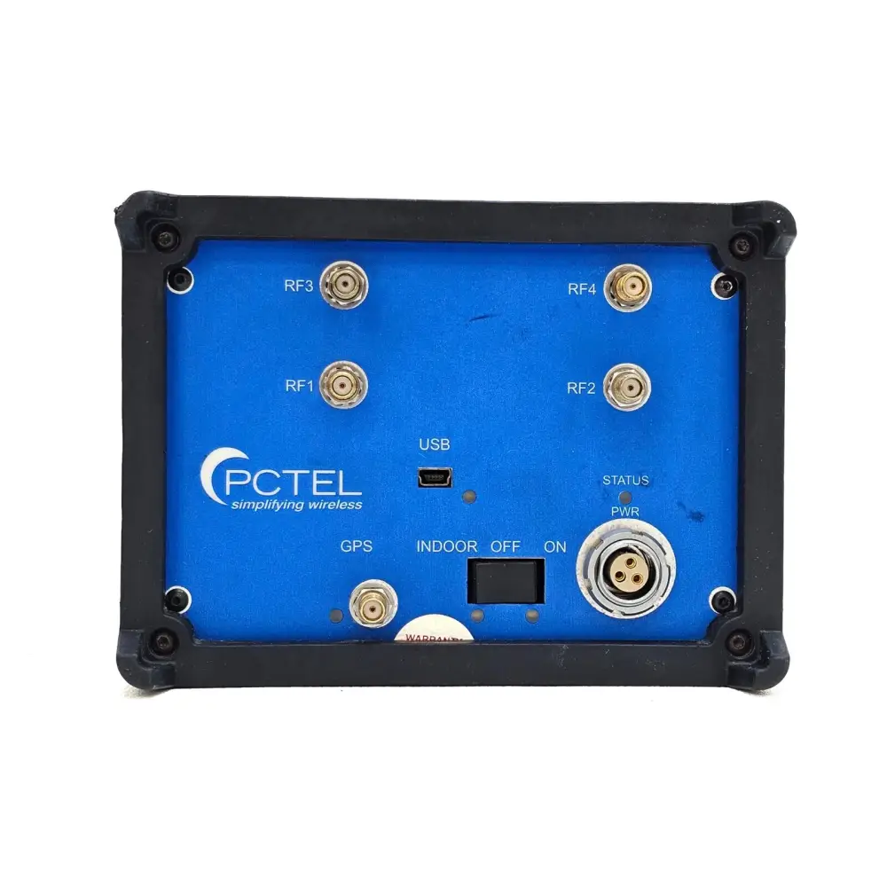 PCTEL SeeGull MX receiver side view showing indoor/outdoor mode switch and power connector