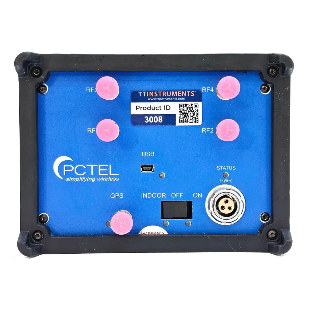 PCTEL MXflex scanning receiver top view with four SMA antenna ports visible