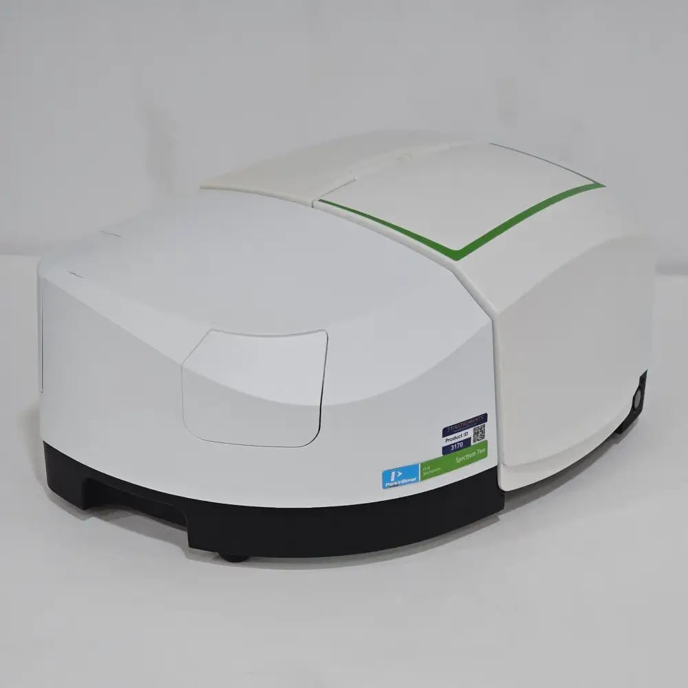 Perkin Elmer Spectrum TWO LITA sample compartment open showing optical bench