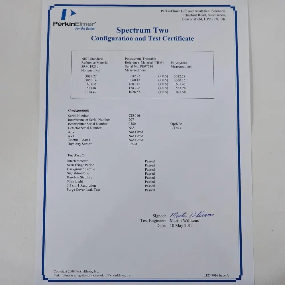 Perkin Elmer Spectrum TWO LITA FT-IR Spectrometer L1600300 full kit view