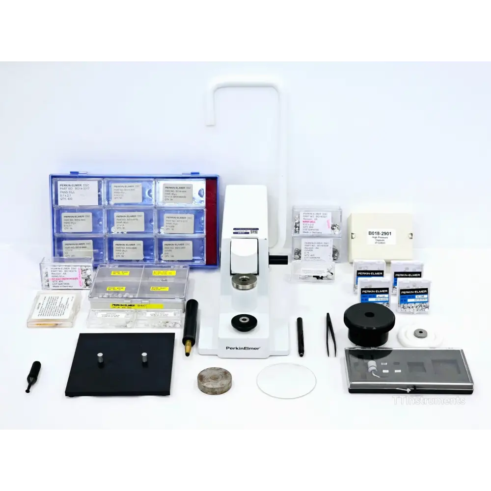 PerkinElmer Universal Crimper Press B0139005 front view with accessories