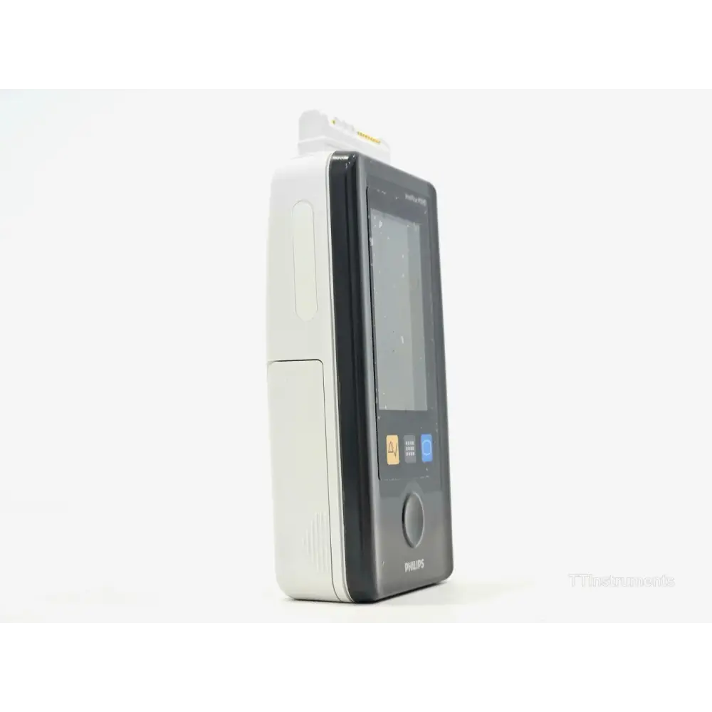 Philips MX40 patient monitor top view showing controls and indicator LEDs