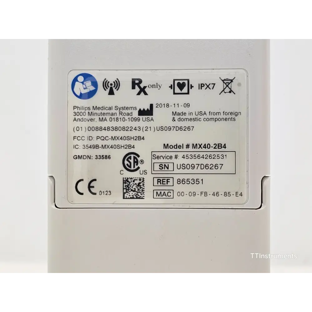 Philips MX40 rechargeable battery 453564413441 for IntelliVue wearable monitor