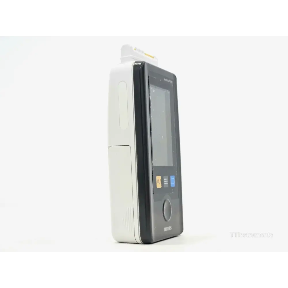 Philips MX40 patient monitor top view showing controls and indicator LEDs