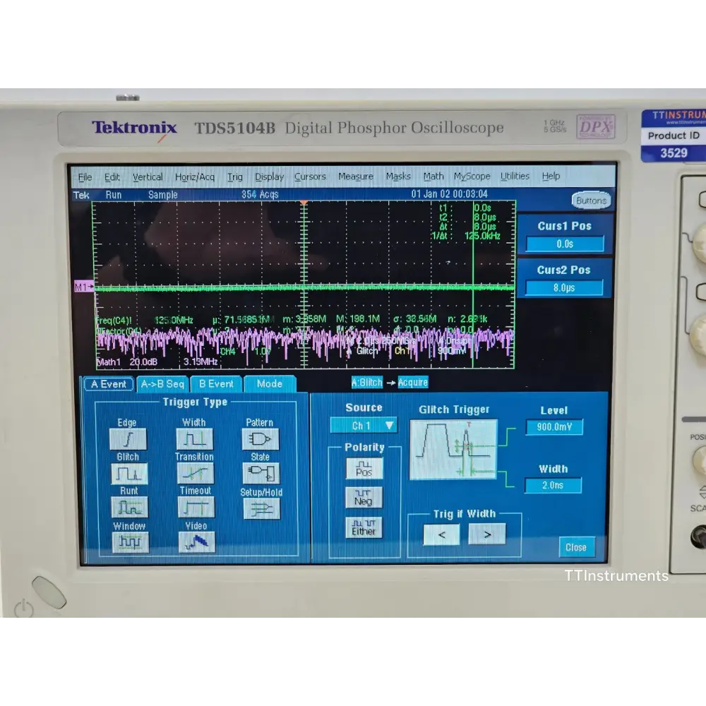 Tektronix TDS5104B oscilloscope three-quarter angle view