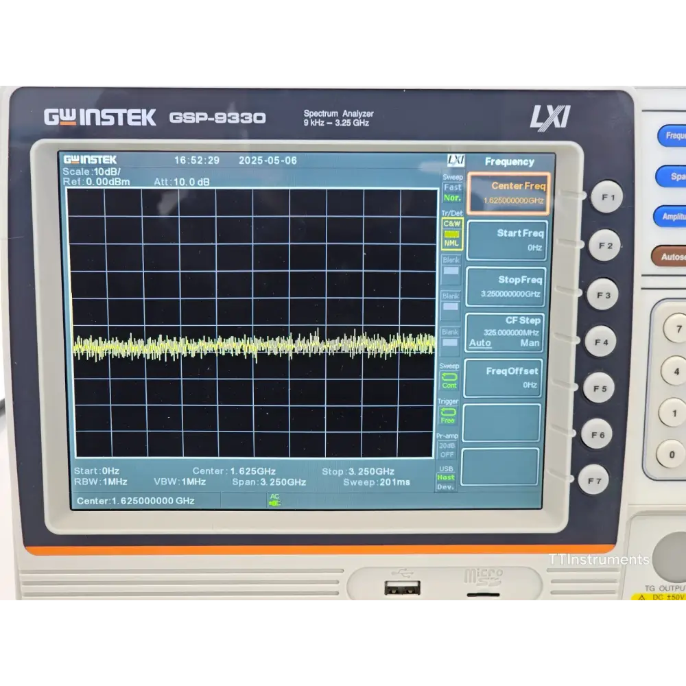 GW Instek GSP-9330 power connector and rear interface panel detail