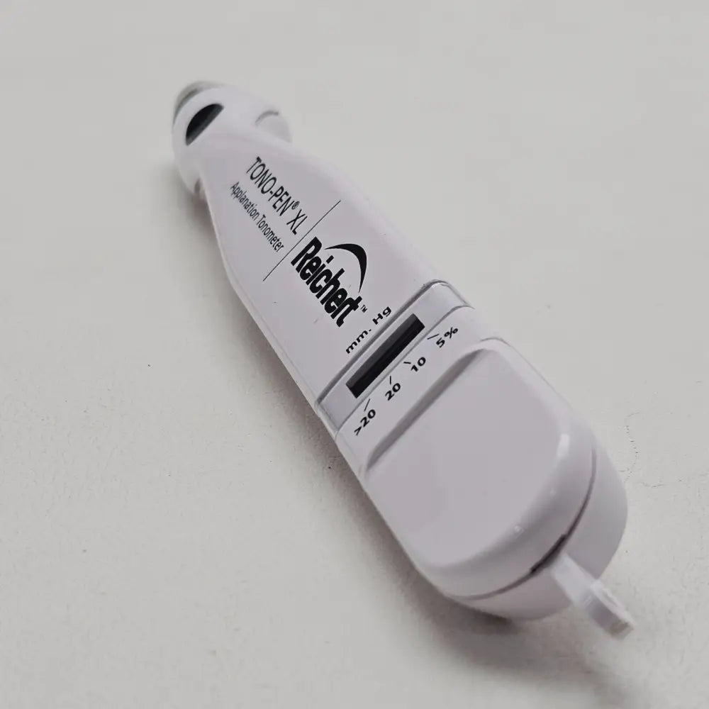 Reichert TONO-PEN XL handheld tonometer angled view showing full unit length