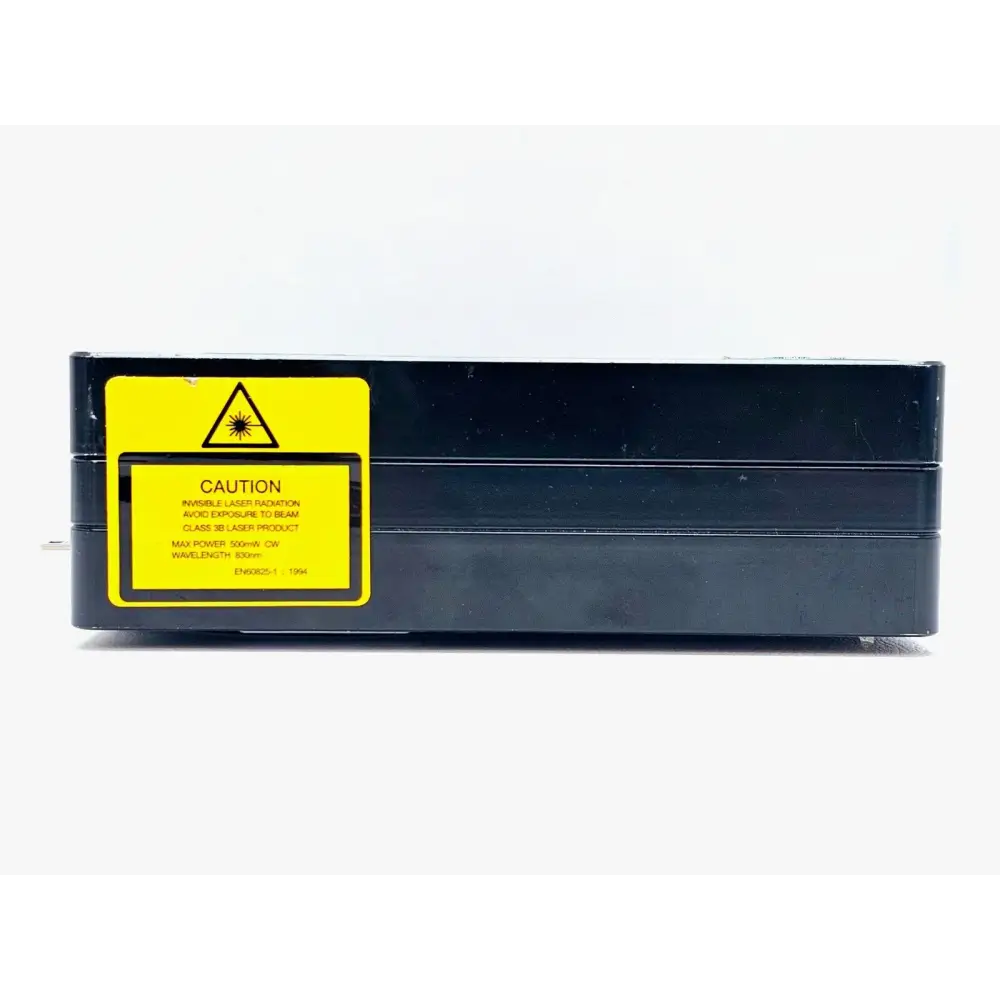 Renishaw HPNIR830 caution label showing 500mW CW max power, 830nm wavelength, Class 3B laser product
