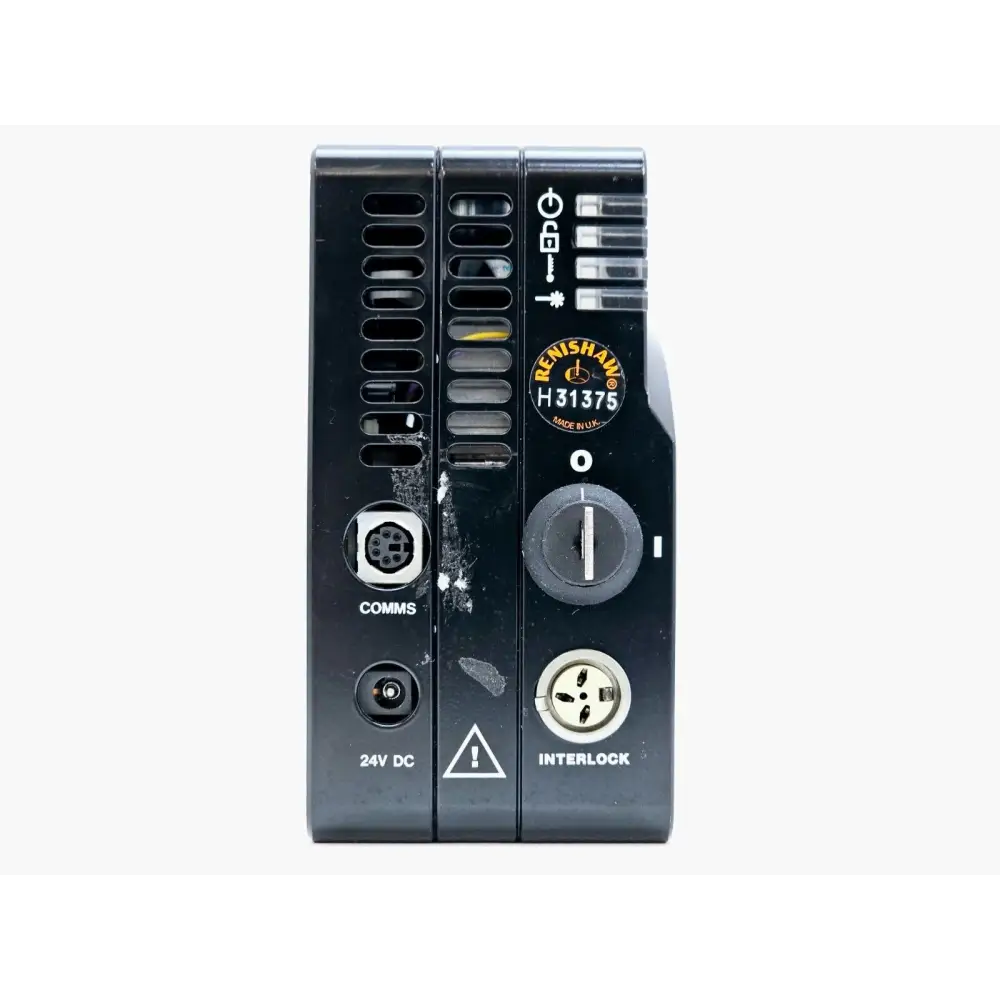 Renishaw HPNIR830 rear panel with COMMS port, 24V DC input, INTERLOCK connector and key-switch