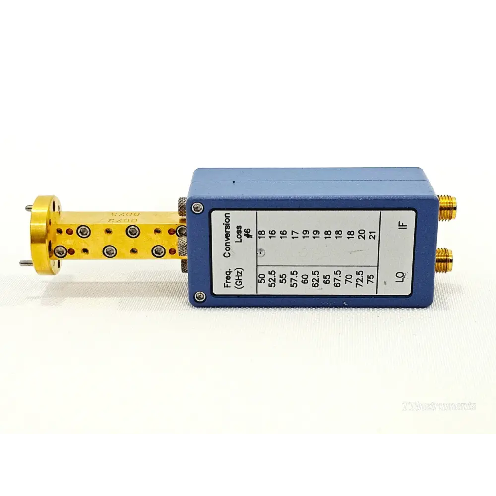 FS-Z75 harmonic mixer reverse side showing conversion loss data table with frequency and LO/IF port labels