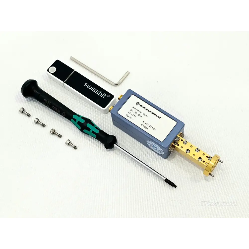 Rohde & Schwarz FS-Z75 50-75 GHz harmonic mixer with Swissbit USB drive, Wera screwdriver, hex key and mounting screws