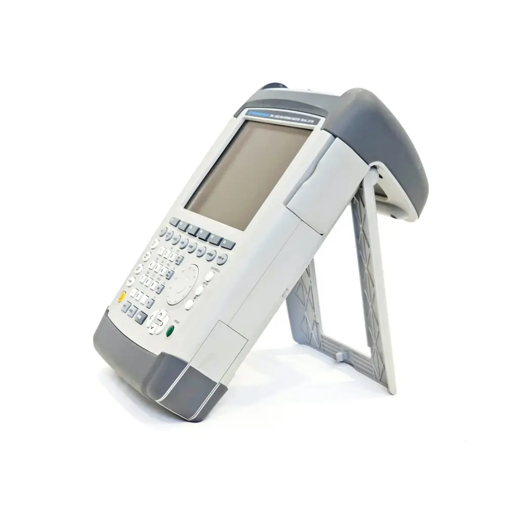 Rohde & Schwarz ZVH4 Cable Antenna Analyzer left-side angled view with tilt stand extended
