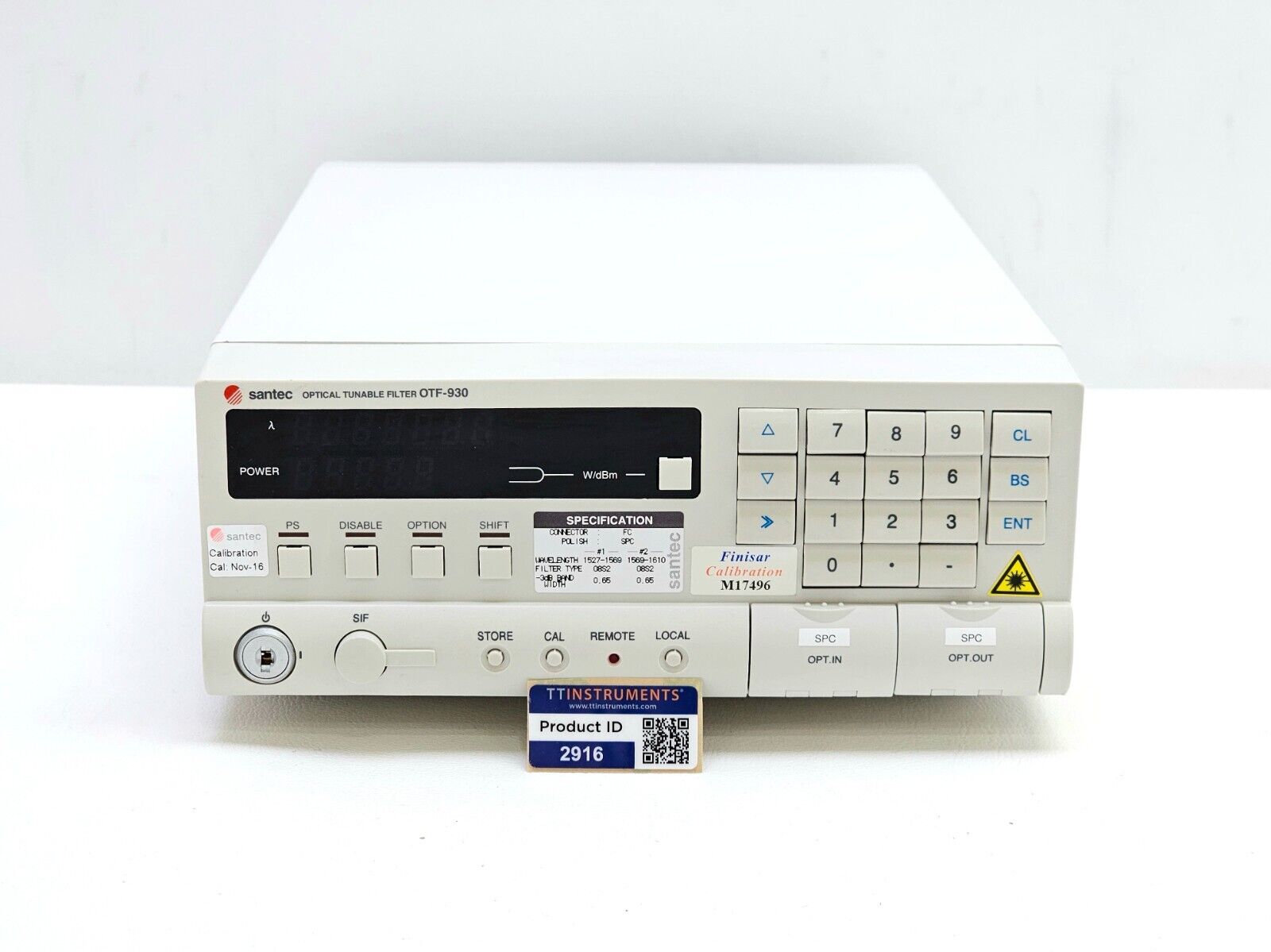 SANTEC OTF-930 Polarisation Independent 80 nm Optical Tunable Filter 1530-1610nm