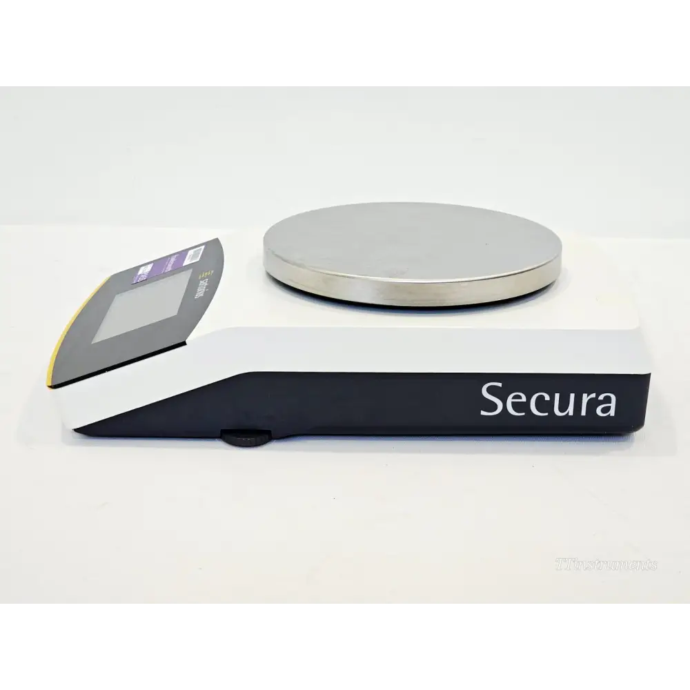 Sartorius Secura SECURA6101-1CEU left side profile showing Secura branding on dark grey housing