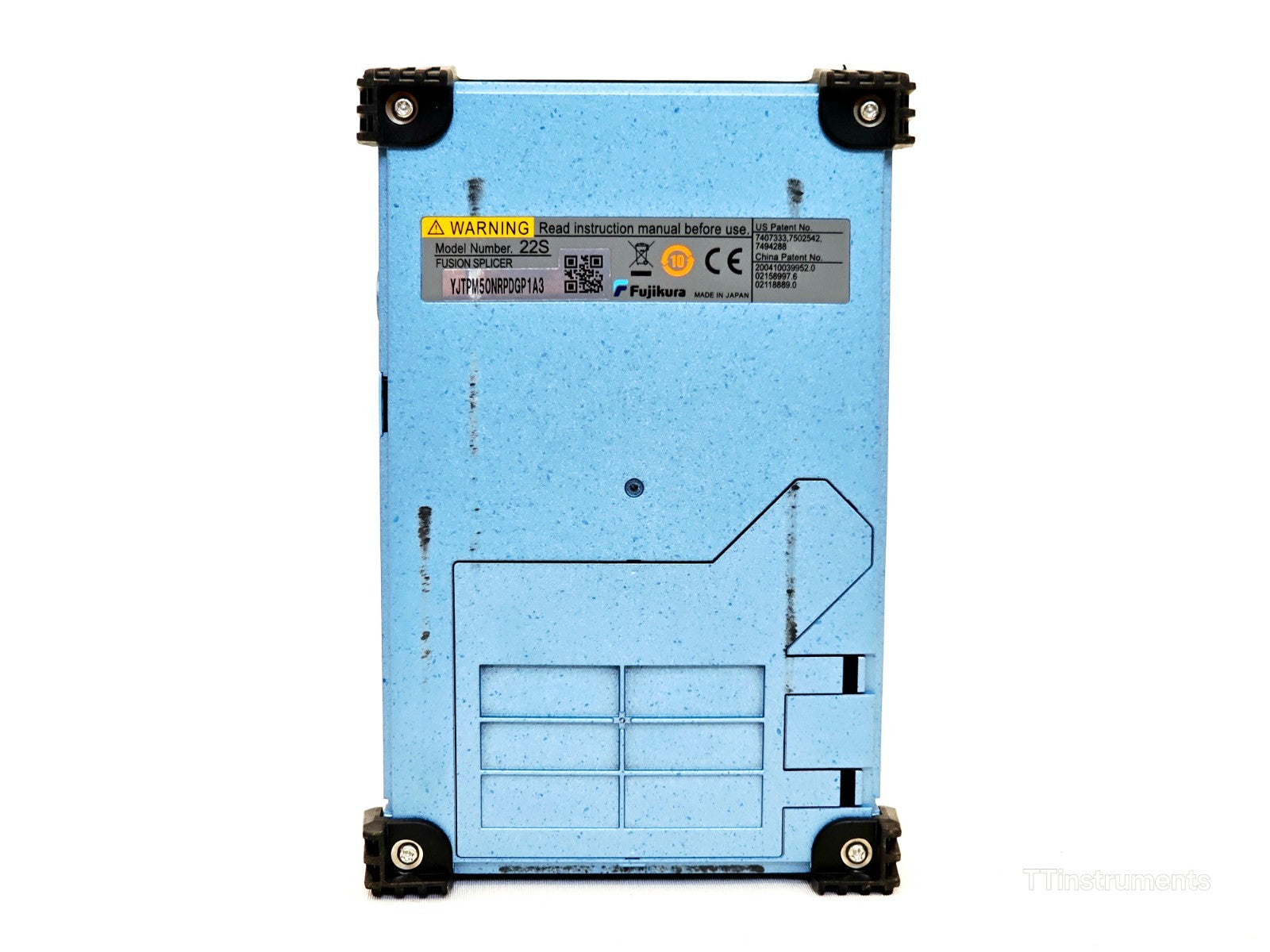 Fujikura FSM-22S fusion splicer side profile showing compact ruggedised housing