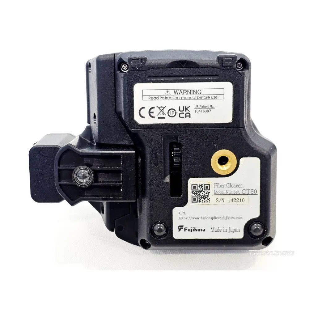 Fujikura 41S splicer label and serial number detail showing EU licensed model
