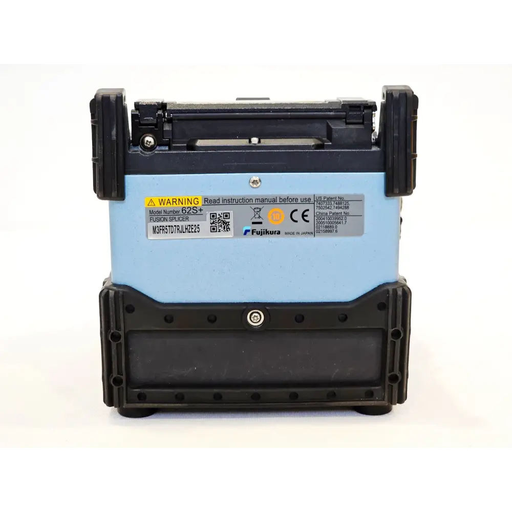 Fujikura 62S+ splicer fibre clamp and electrode detail with new electrodes fitted