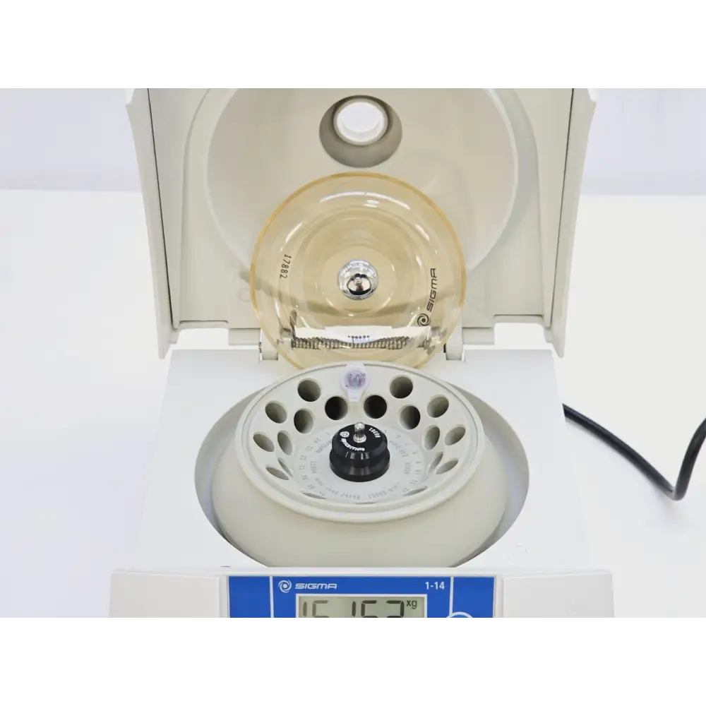 Sigma 1-14 microcentrifuge rear panel and ventilation detail
