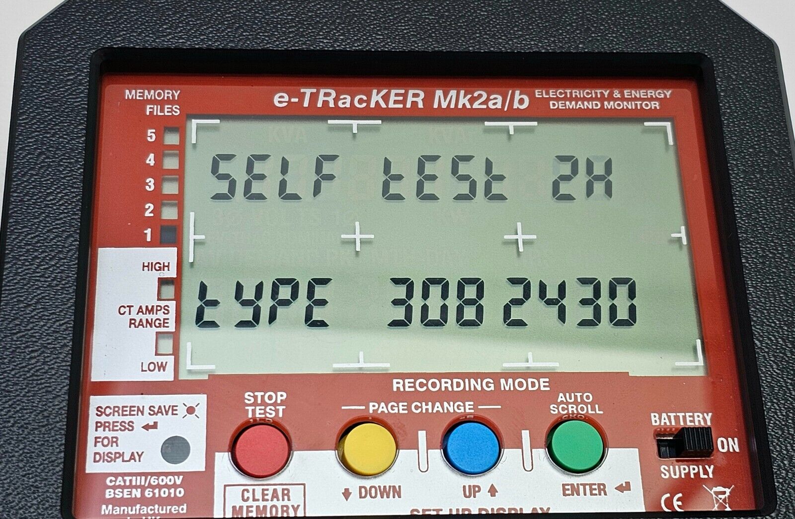 SINERGY e-TRacKER Mk2a/b Electricity & Energy Demand Monitor Recorder