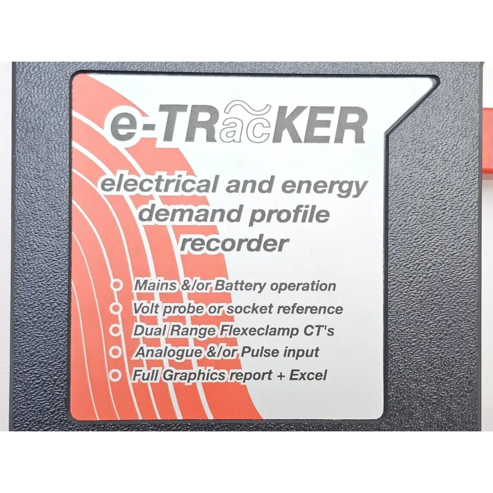 Sinergy e-TRacKER Mk2 label showing model number and serial information