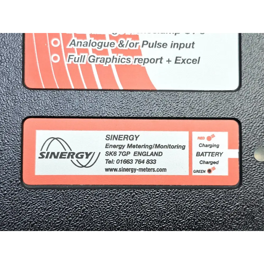 Sinergy e-TRacKER Mk2 unit showing EV-Trac electrostatic phase identifier feature