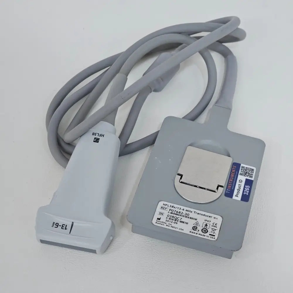SonoSite HFL38x P07682-30 13-6 MHz linear array ultrasound transducer front view