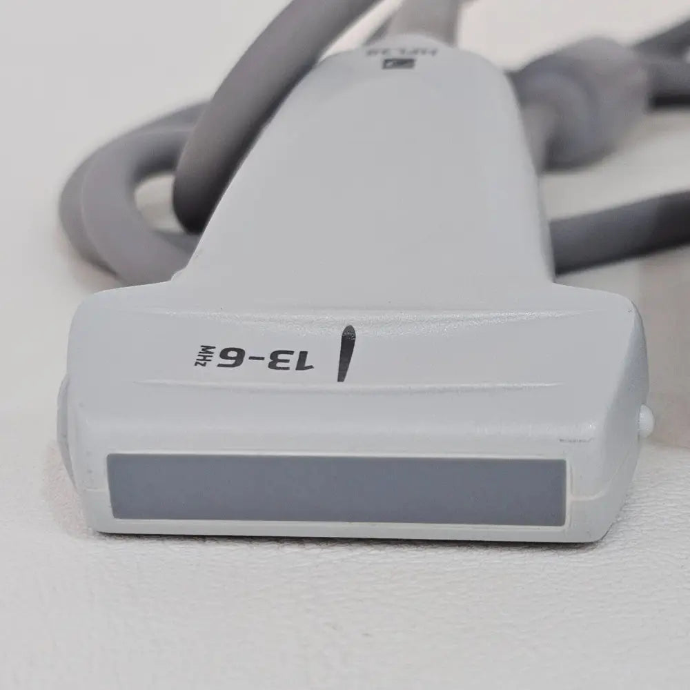 SonoSite HFL38x linear transducer side profile showing 38mm footprint and cable