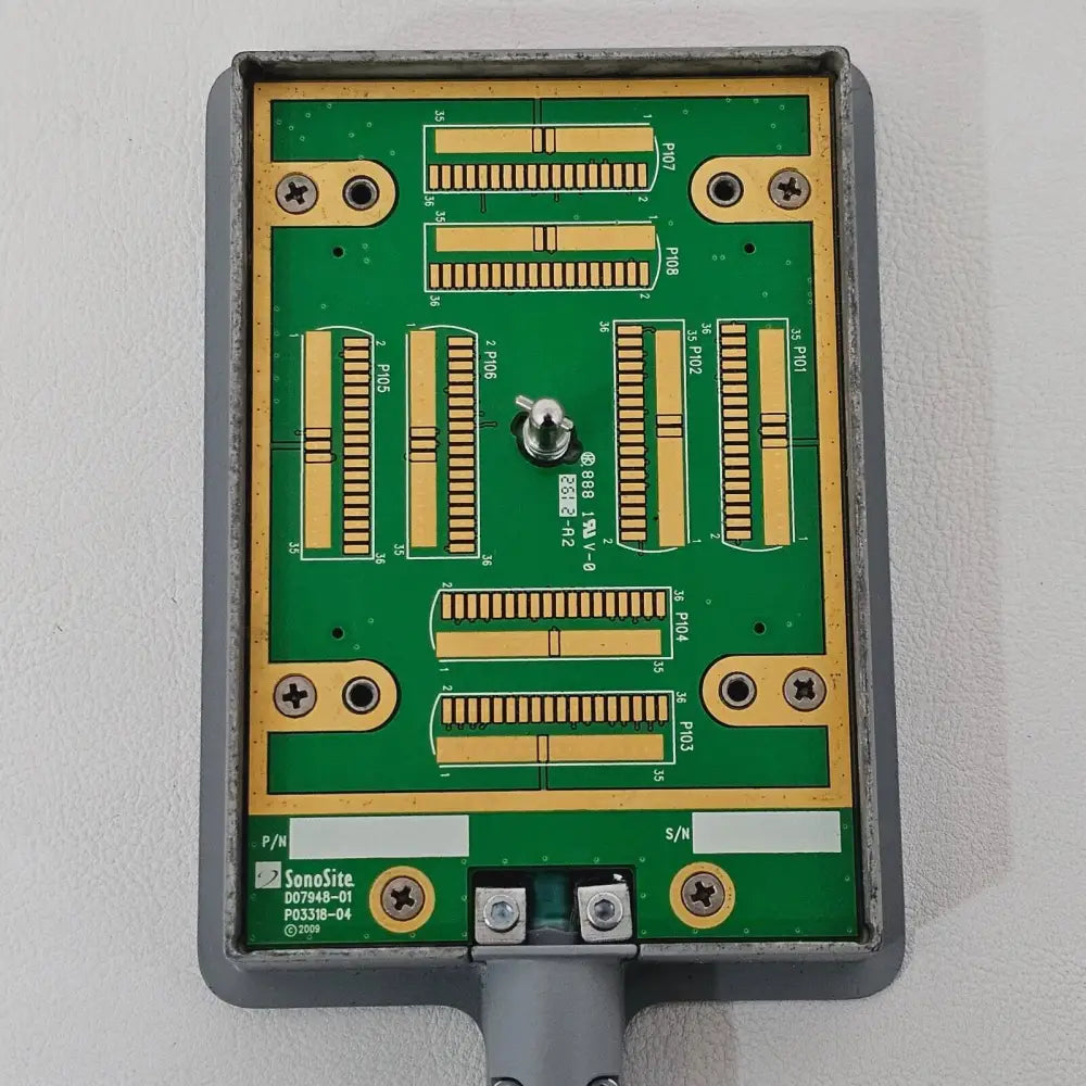 SonoSite HFL38x 13-6 MHz transducer full length view including cable and connector