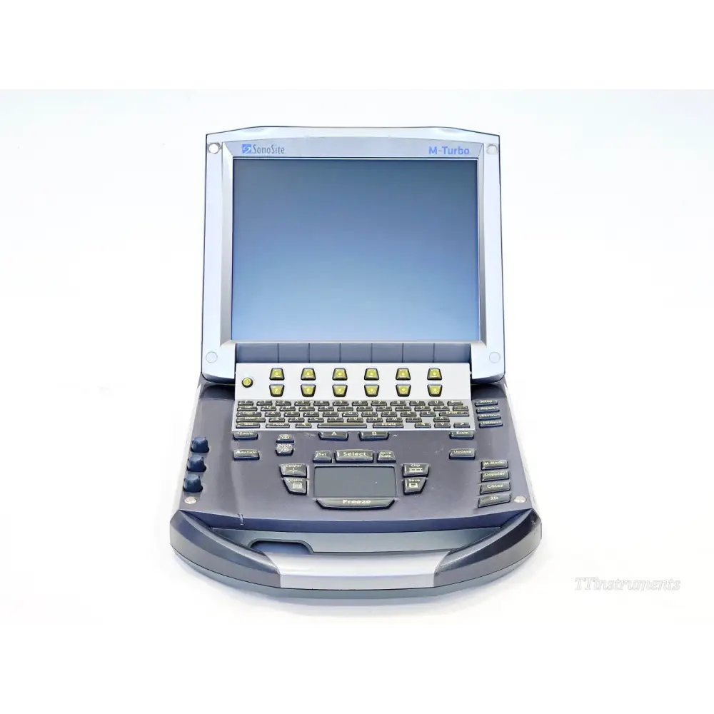 SonoSite M-Turbo ultrasound system screen and control panel detail