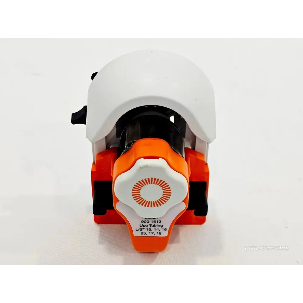 Spectrum Labs 900-1613 KrosFlo KR2i Pump Head — front-on view showing Easy-Load occlusion knob with model number and compatible tubing sizes label