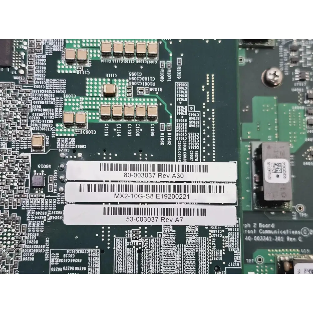 Spirent MX2-10G-S8 serial number and hardware version label detail