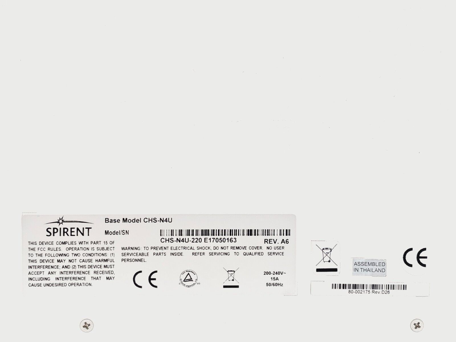 Spirent SPT-N4U-220 2-Slot Chassis Base Model
