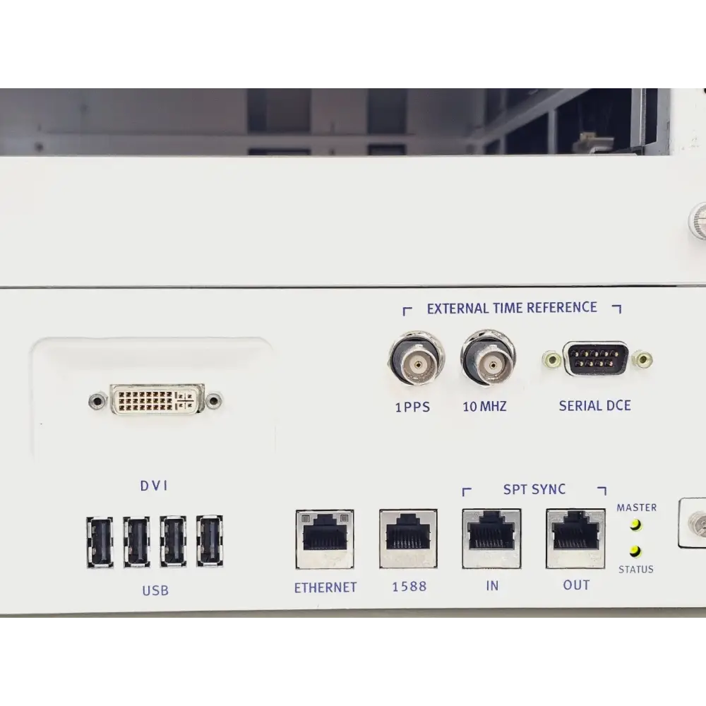 Spirent SPT-N4U-220 chassis rear panel showing power and connectivity ports