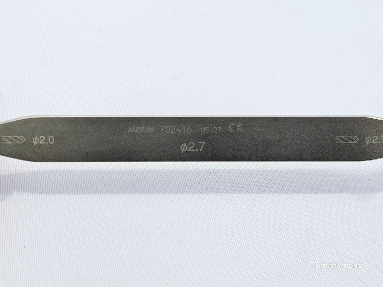 Stryker 702416 AxSOS Double Drill Guide side profile and instrument body