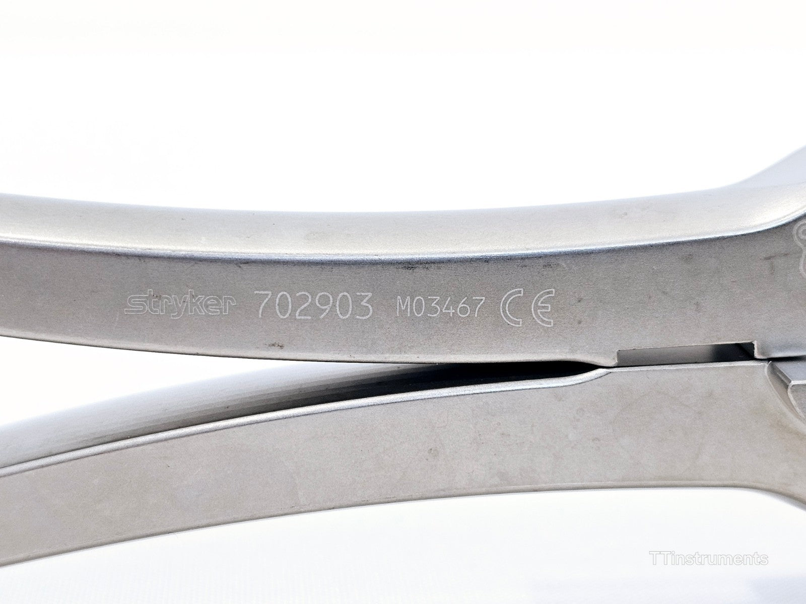Stryker 702903 instrument engraved part number label detail