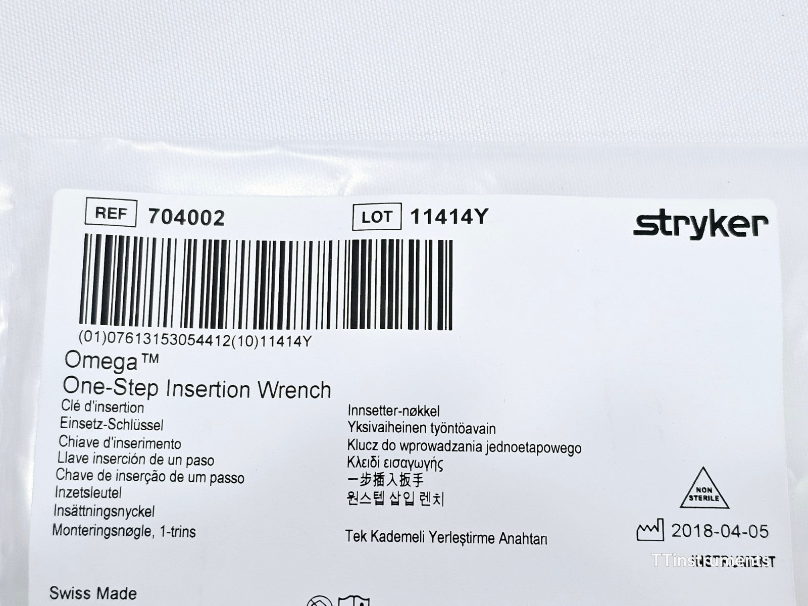 Stryker 704002 Omega One Step Insertion Wrench