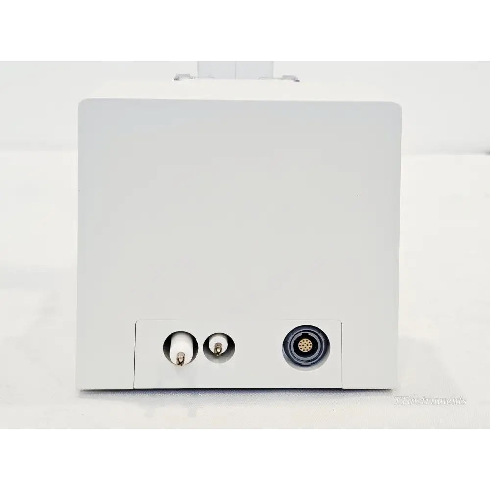 Invitrogen Neon NxT pulse generator rear panel showing two BNC-style electrode ports and multi-pin connector socket