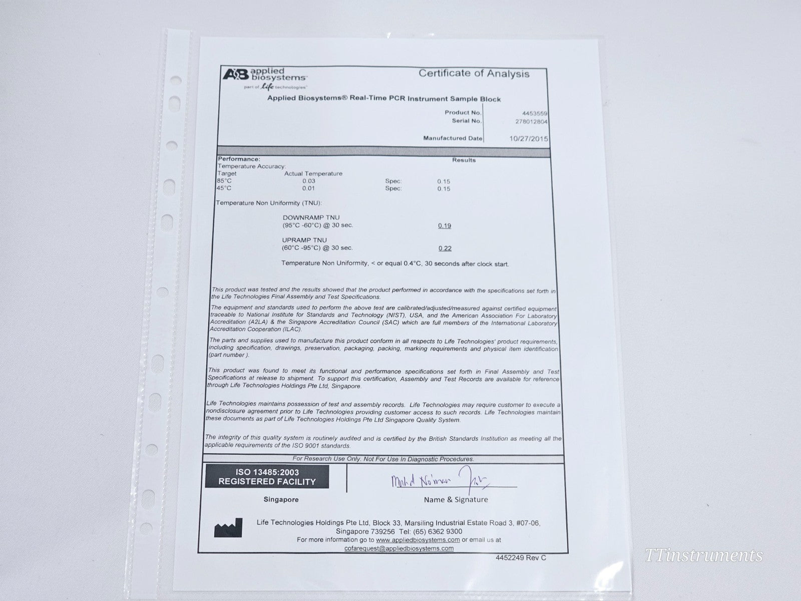Thermo Fisher IonTorrent Ion GeneStudio S5 Prime Semiconductor Sequencer 2018