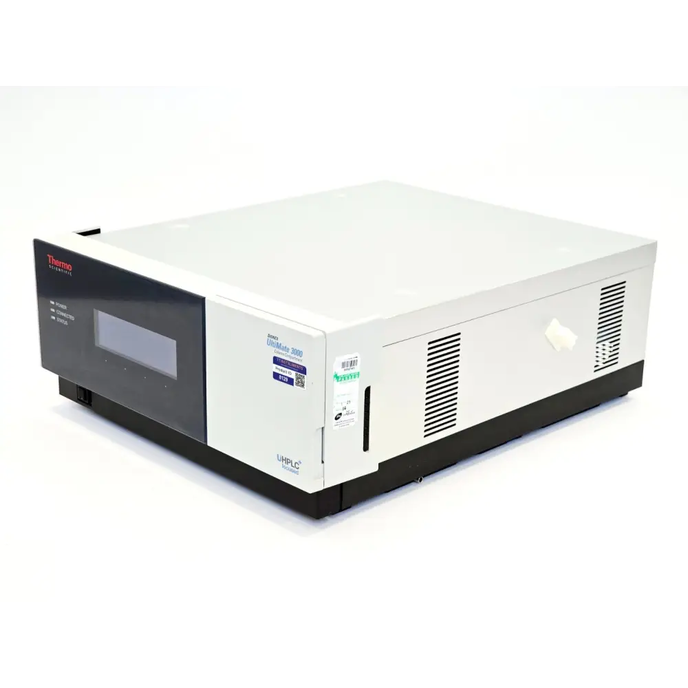 Thermo Scientific Dionex UltiMate 3000 TCC-3000SD column compartment, three-quarter right-side view with TT Instruments product label