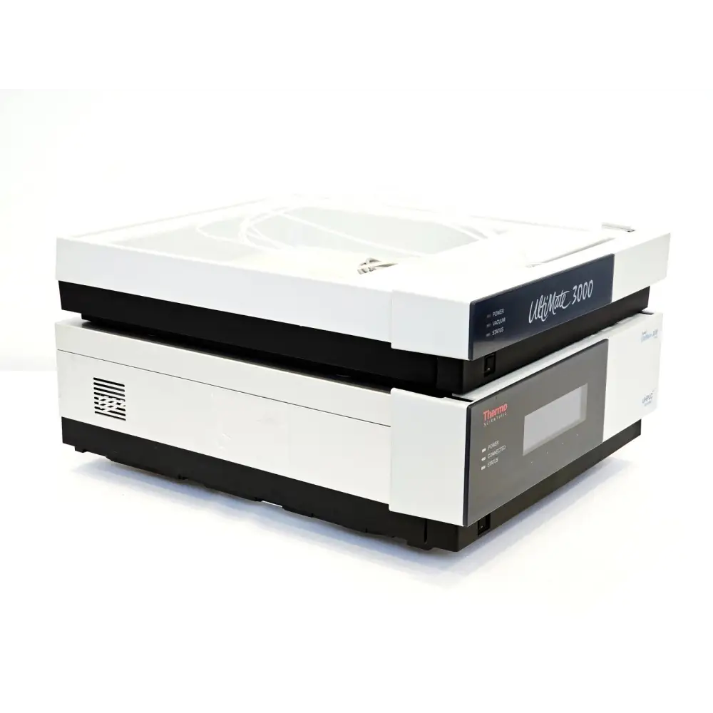 Dionex UltiMate 3000 SRD-3600 solvent rack and TCC-3000SD column compartment, rear-left angle showing ventilation