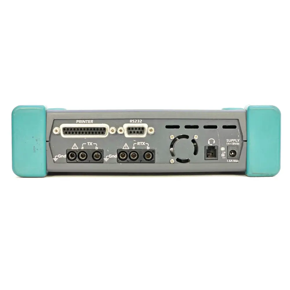 ALT2000 line tester side view showing connection ports and test leads
