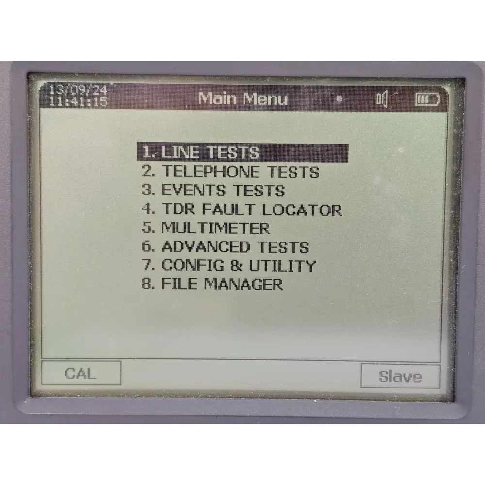 Trend Communications ALT2000 display showing ADSL line measurement result
