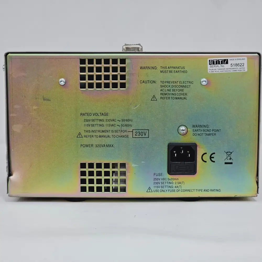 TTi EL302RD power supply output binding posts and channel controls detail