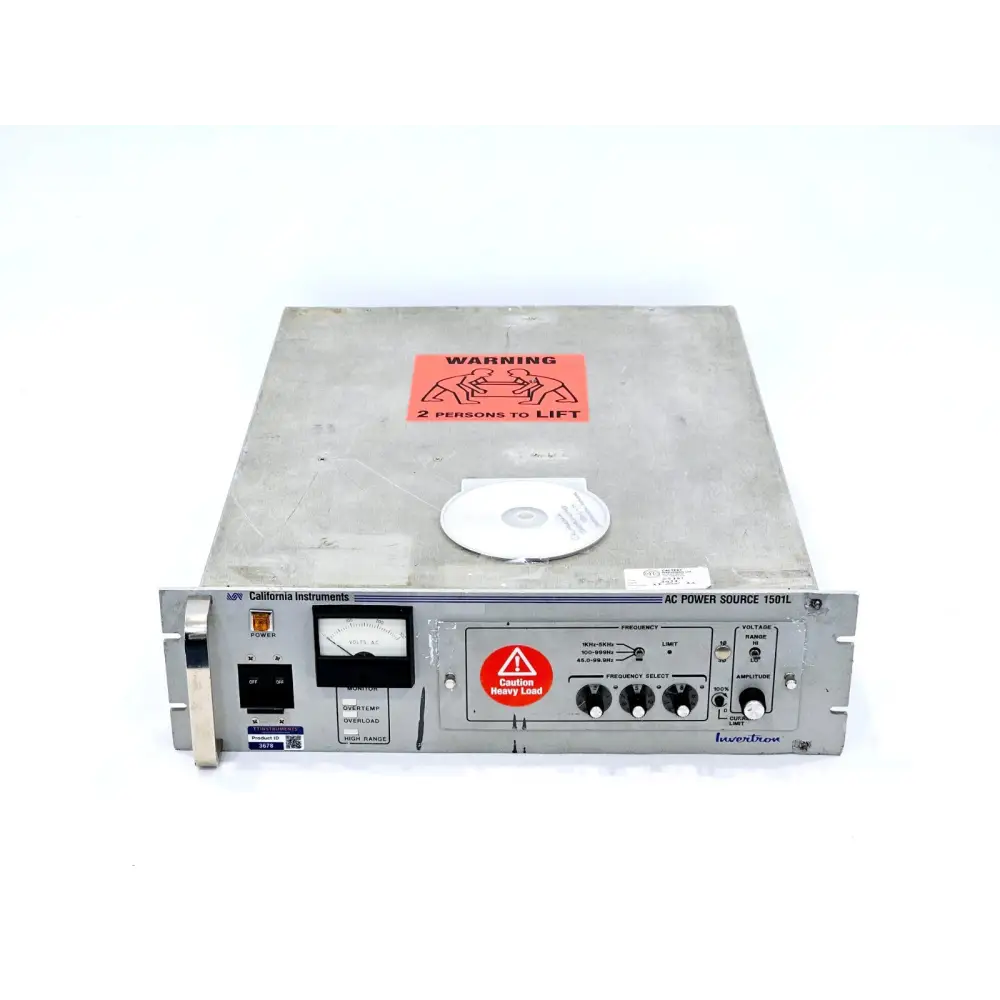 California Instruments 1501L-1M AC power source front panel view showing controls and display