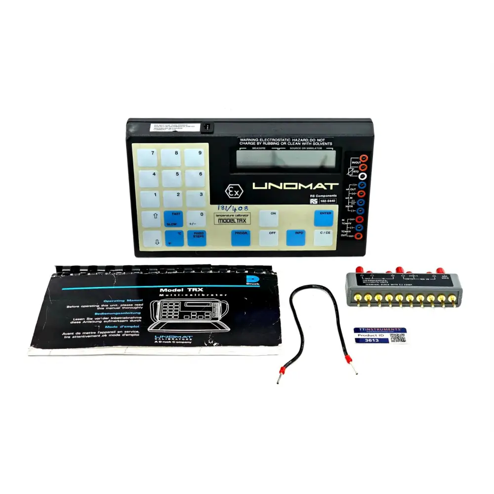 UNOMAT TRX-IS intrinsically safe multifunction calibrator front view showing LCD display and keypad