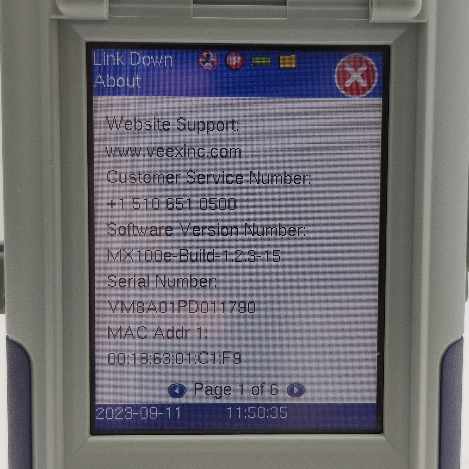 VeEX VePAL MX100e+ Metro Expert Mobile Backhaul & Carrier Ethernet Test RFC2544.
