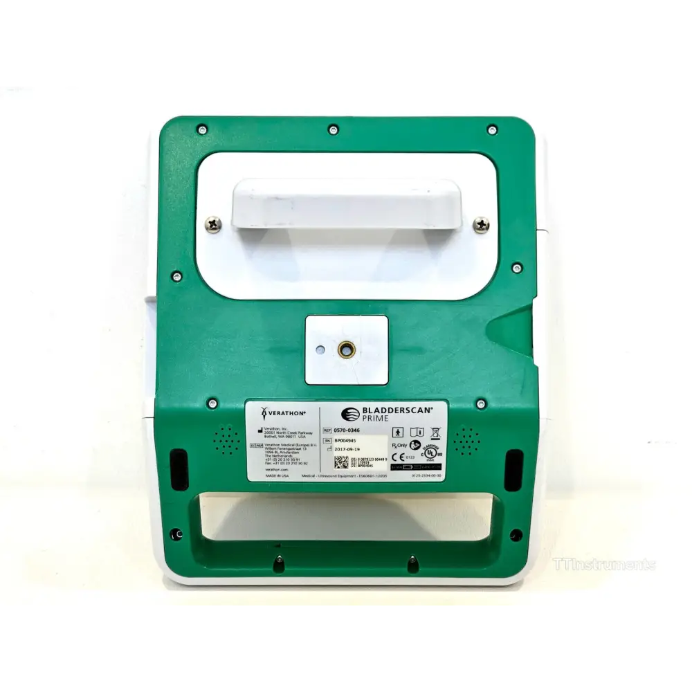 BladderScan PRIME green handle showing cosmetic wear detail