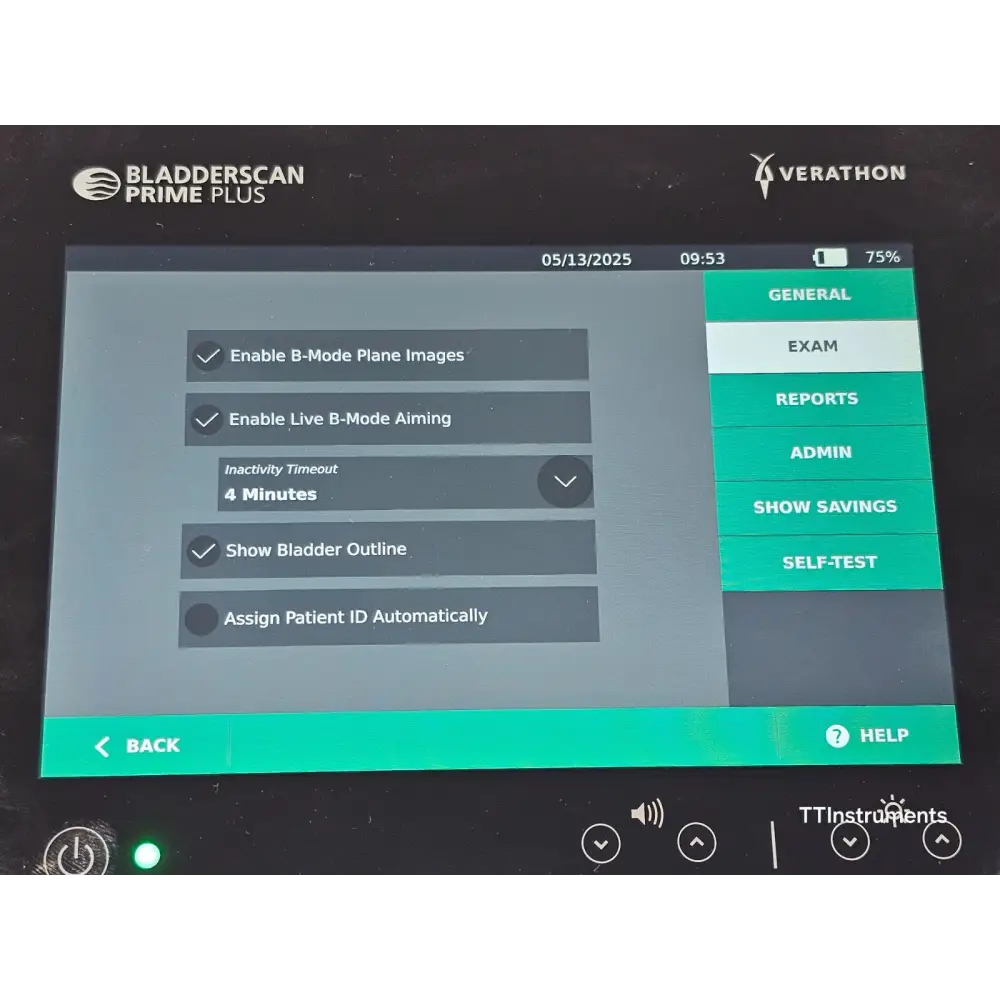 Verathon BladderScan Prime Plus angled view showing screen and keypad
