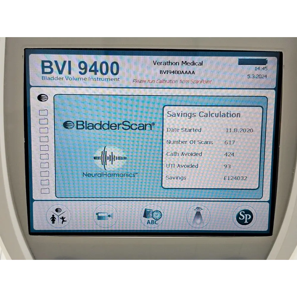 Verathon BVI 9400 BladderScan charger unit included in sale