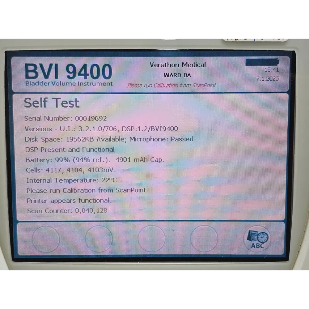 Verathon BVI 9400 BladderScan probe and transducer detail view